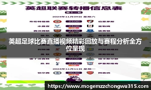 英超足球比赛直播视频精彩回放与赛程分析全方位呈现