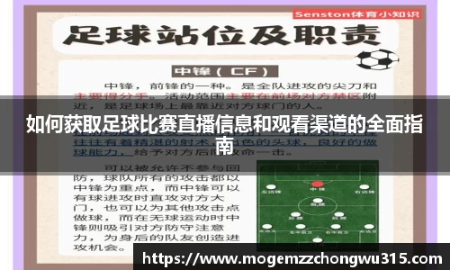 如何获取足球比赛直播信息和观看渠道的全面指南