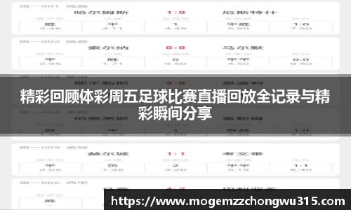 精彩回顾体彩周五足球比赛直播回放全记录与精彩瞬间分享