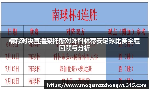 精彩对决直播桑托斯对阵科林蒂安足球比赛全程回顾与分析