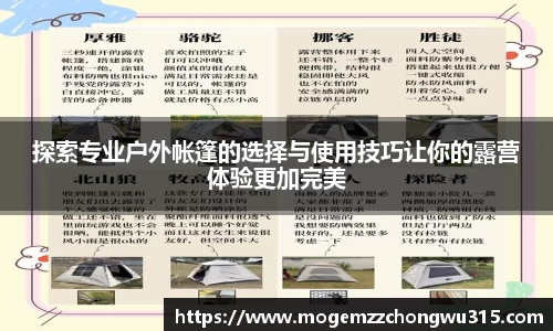 探索专业户外帐篷的选择与使用技巧让你的露营体验更加完美