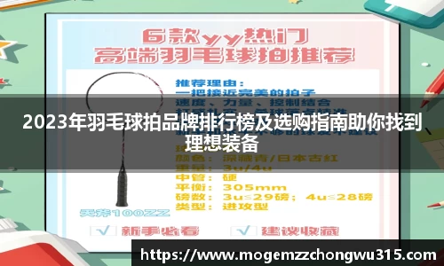 2023年羽毛球拍品牌排行榜及选购指南助你找到理想装备